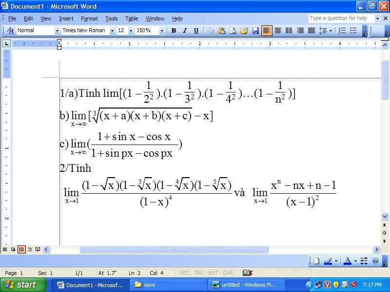 Bài tập giải tích 1:Giới hạn Untitled