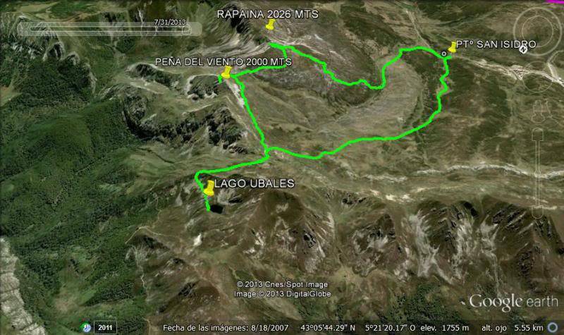 lago ubales , peña del viento 200 mts y la rapaina 2026 mts por la ruta de wamba Pentildeaviento1