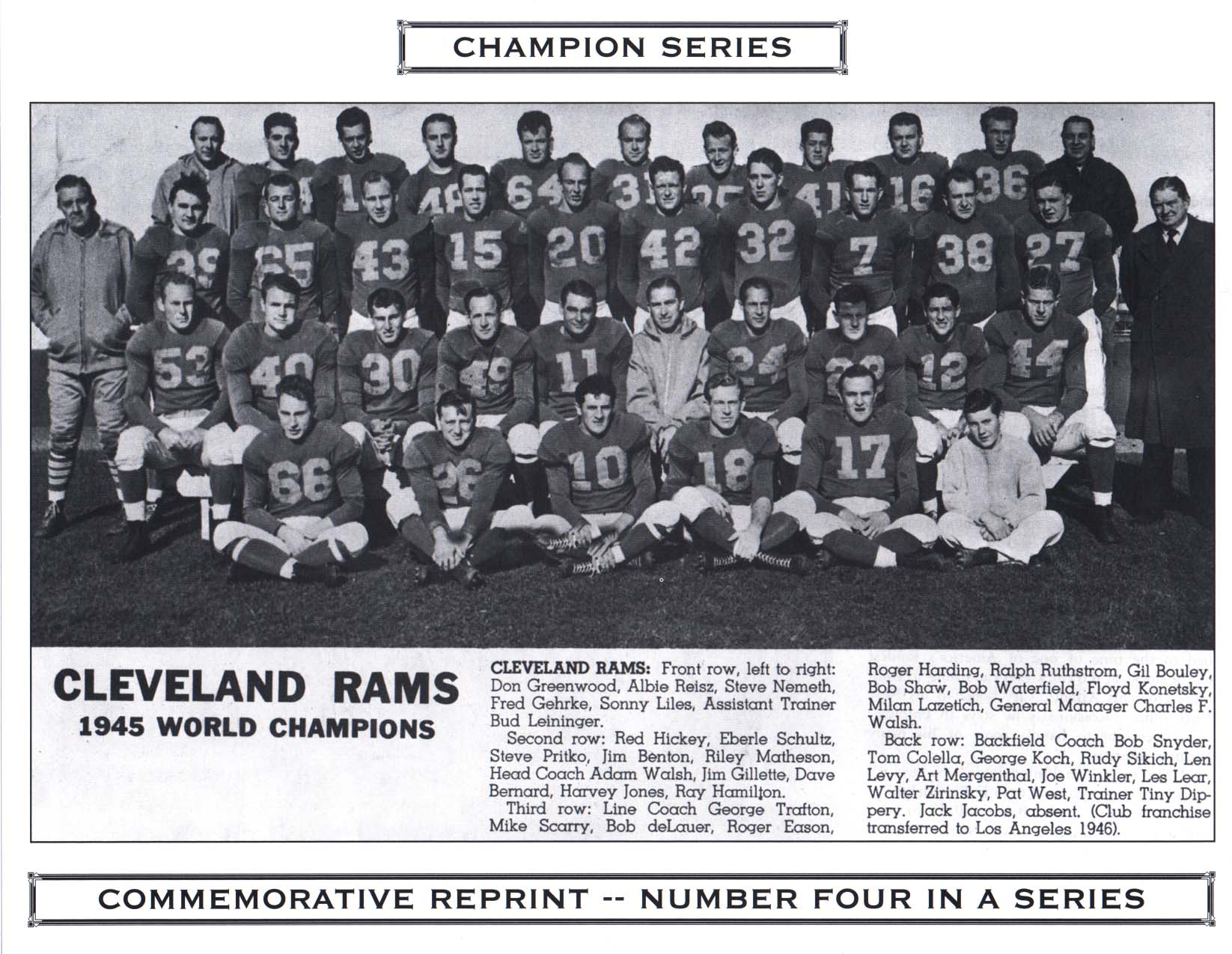 Cleveland / Los Angeles Rams number font 45champs