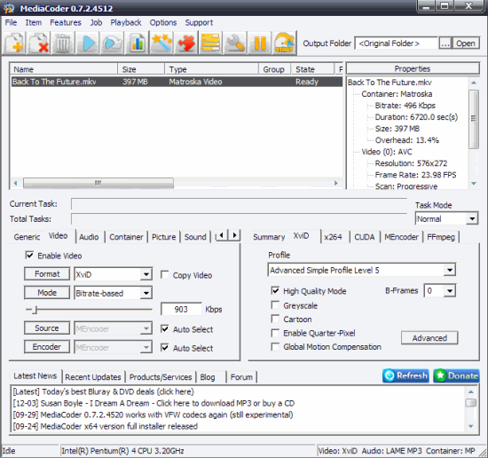 .MKV to AVI converter Mediaencoder