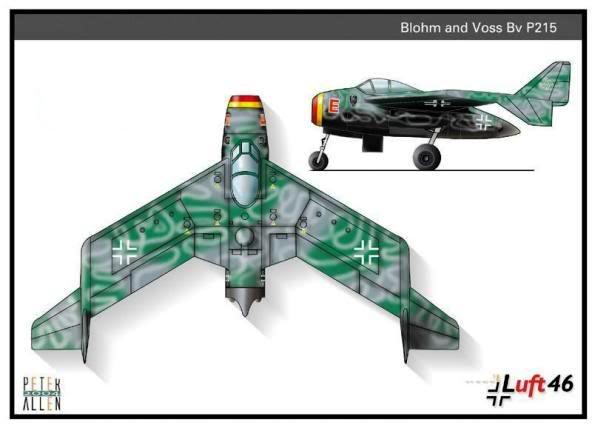 PROYECTOS INCONCLUSOS DE LA AERONÁUTICA ALEMANA DE LA S.G.M. - Página 6 Blohm_und_voss_bv_p215_dibujo_cinco