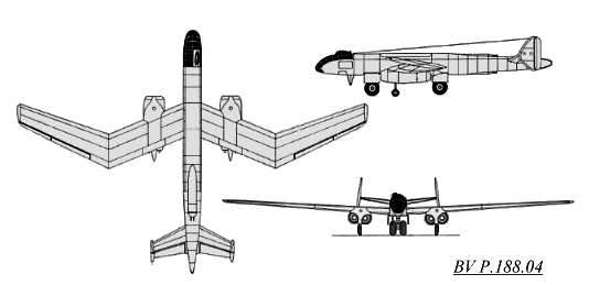 PROYECTOS INCONCLUSOS DE LA AERONÁUTICA ALEMANA DE LA S.G.M. - Página 3 Blohm_und_voss_p_188_04_dibujo