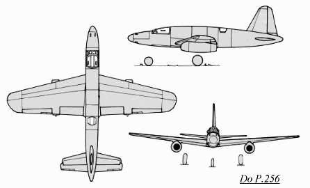 PROYECTOS INCONCLUSOS DE LA AERONÁUTICA ALEMANA DE LA S.G.M. - Página 7 Dornier_do_256_dibujo