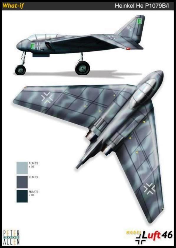 PROYECTOS INCONCLUSOS DE LA AERONÁUTICA ALEMANA DE LA S.G.M. - Página 5 Heinkel_he_p_1079_bi_nueve