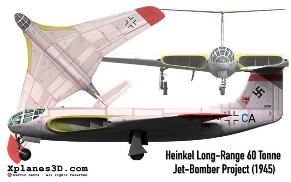 PROYECTOS INCONCLUSOS DE LA AERONÁUTICA ALEMANA DE LA S.G.M. - Página 5 Heinkel_long_range_jet_bomber_uno