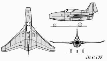 PROYECTOS INCONCLUSOS DE LA AERONÁUTICA ALEMANA DE LA S.G.M. - Página 9 Henschel_hs_p135dibujo