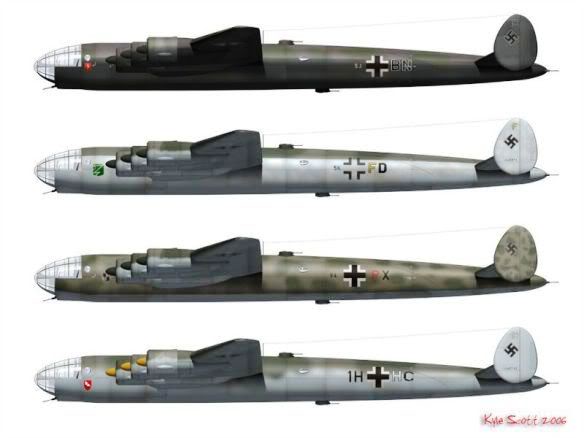 PROYECTOS INCONCLUSOS DE LA AERONÁUTICA ALEMANA DE LA S.G.M. - Página 2 Messerschmitt_me_264_6m_dibujo_cinc