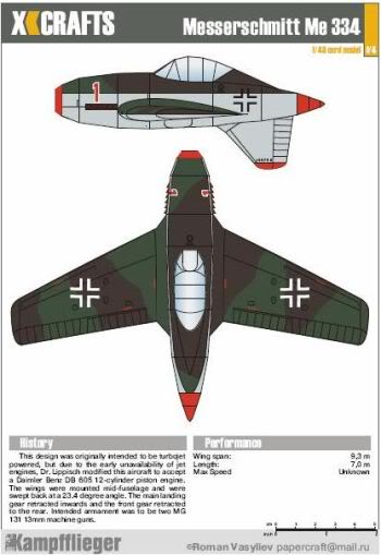 PROYECTOS INCONCLUSOS DE LA AERONÁUTICA ALEMANA DE LA S.G.M. - Página 7 Messerschmitt_me_334_cinco