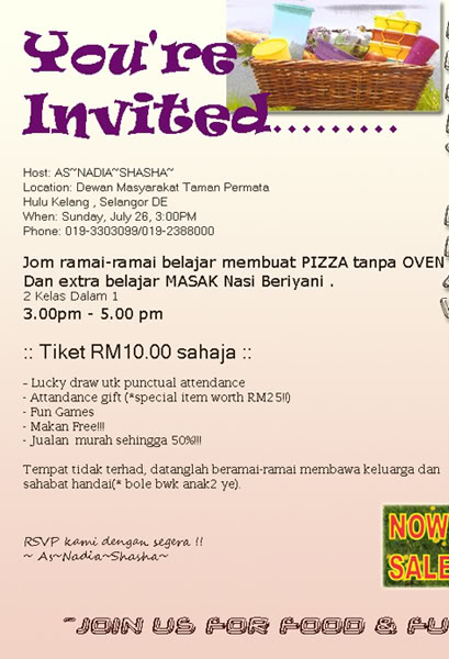 JEMPUT KAMI KE RUMAH ANDA::BELAJAR PIZZA, MUFFIN, KEK KUKUS, NASI BERIANI HANYA RM5 SHJ Flyers-tmnpermata1