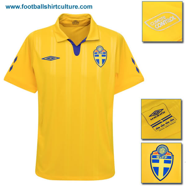 هنـا جميـع أطقـم الفـرق للمـوسم الجديـد 2010/2009 - صفحة 2 Sweden-2009-10-umbro-home-football-