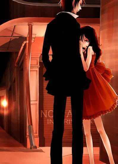 anime romantic Animecoupleincitygirlinredhidingbeh