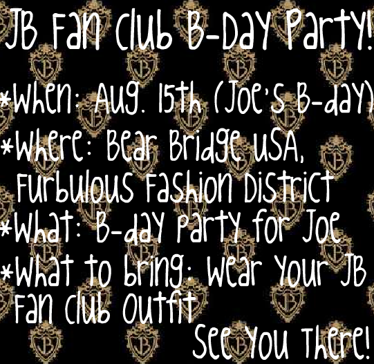 JB Fan Club B-Day Party For Joe! JonasInvitation