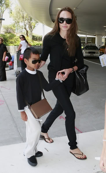 Angelina's Footwear AngelinaJolieMaddoxArrivingLAX8JCwh