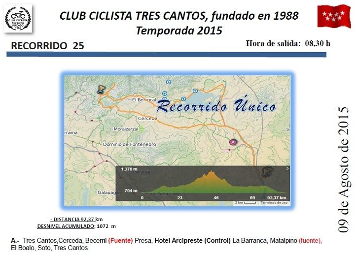 CARRETERA RUTA 25-DOMINGO 09/08/2015 08:30 h. Ruta25