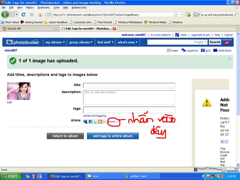Hướng dẫn cách đưa ảnh lên diễn đàn More