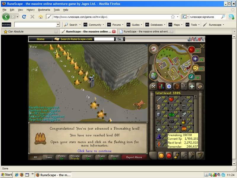 Sir ads Goal 80firemaking