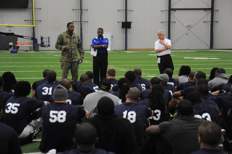 East Coast SEAL and SWCC scout team met with prospective National Football League players at the Eastern Regional NFL  2-3