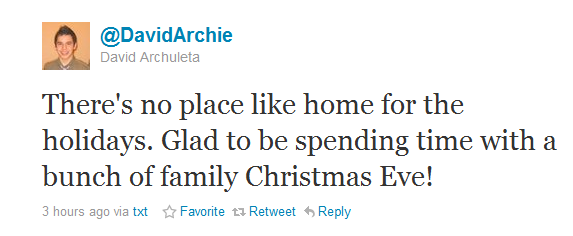 The Offical David Archuleta Twitter - Page 7 Homeforchristmas