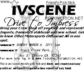 Drive to Impress pick nick Marzo 6. no falten!! Ivcenepicknick2011-2