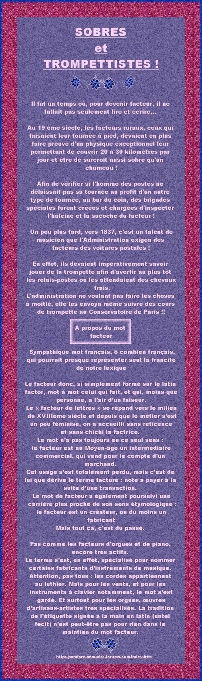 le facteur est sobre et trompettiste 1-83