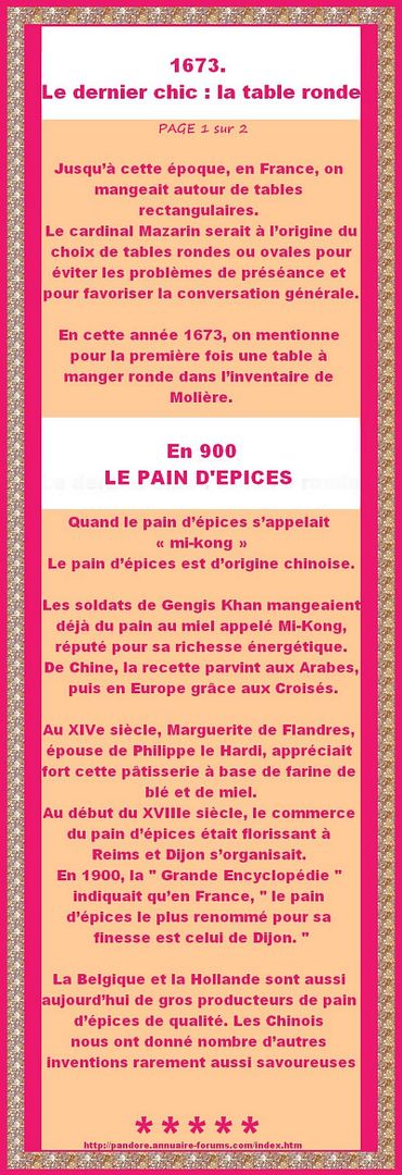 TABLE RONDE ET PAIN D'EPICES 5-21