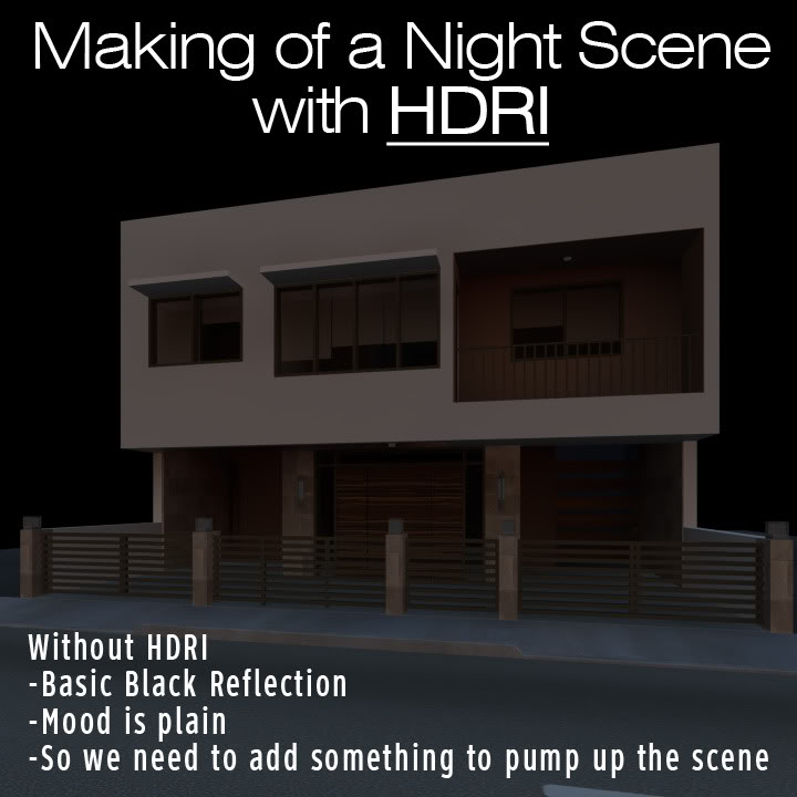 Making of a Night Scene with HDRI (or A Sky Bitmap) 01-blank