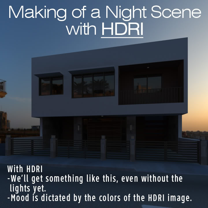 Making of a Night Scene with HDRI (or A Sky Bitmap) 03-hdri