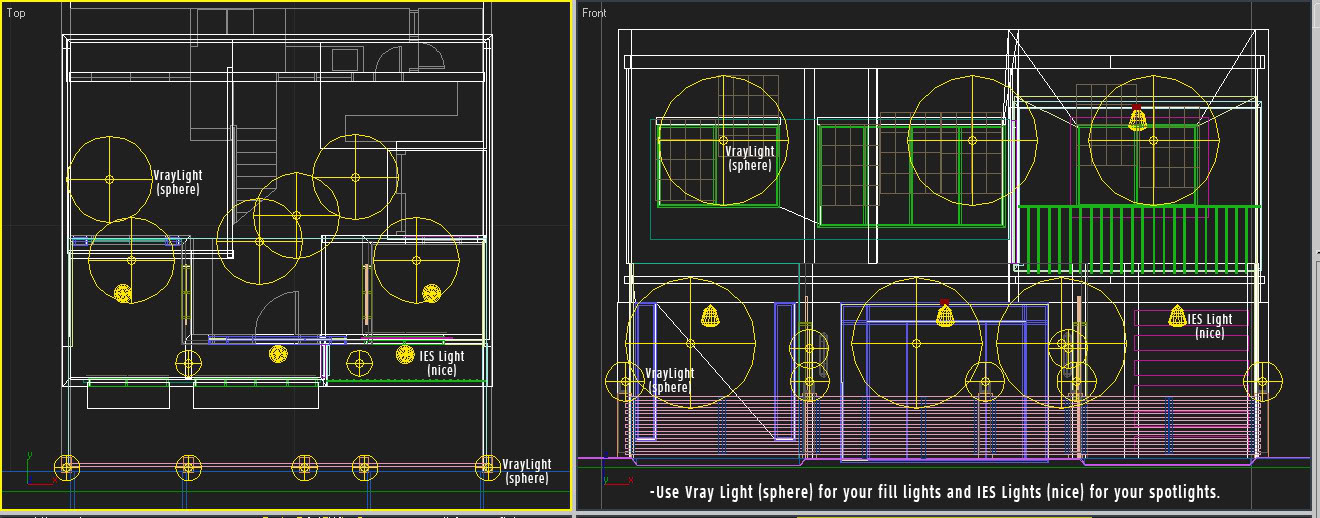 Making of a Night Scene with HDRI (or A Sky Bitmap) 04-lights