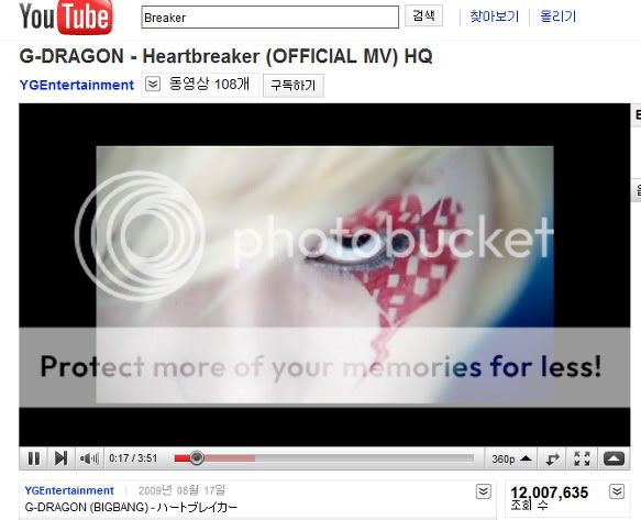 [15.7.10]MV HEARTBREAKER đạt ngưỡng 12 triệu lượt xem trên Youtube  100715