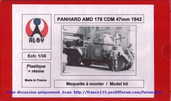 AMD 178 Panhard Tourelle CDM 47mm 1942. ALBY, 1/35, ref 411. AMDCDMALBY1-35BOXART