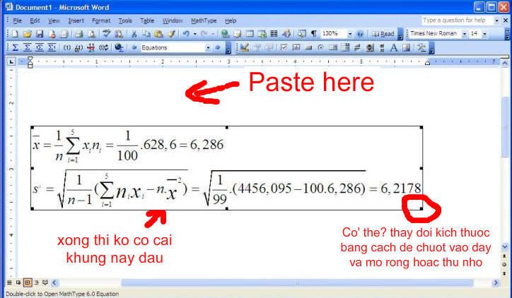 Cách viết công thức toán trong Word, Power Point (p1) 2-1