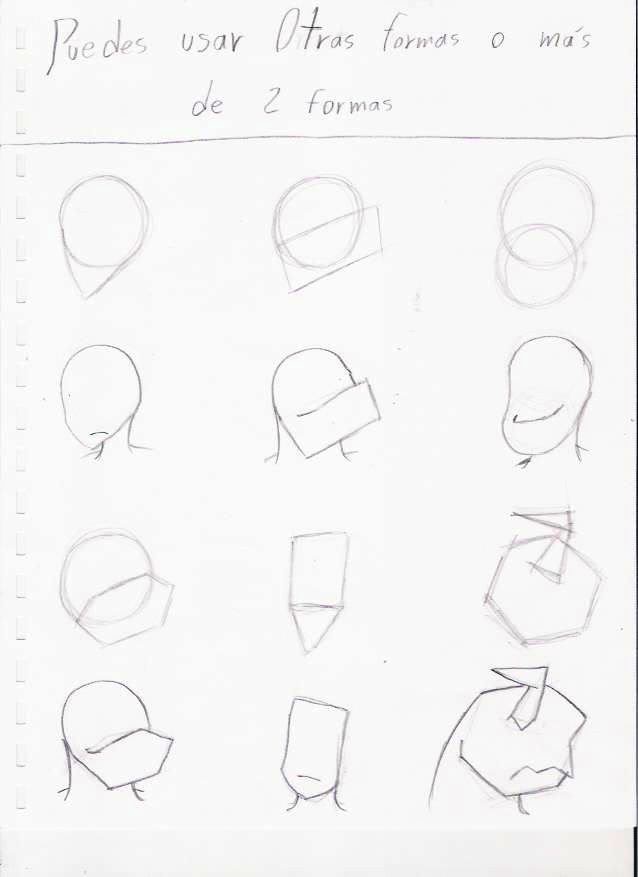 Para hacer un dibujo / Parte 3 --- Las técnicas de dibujo Dib-formas-cabezas