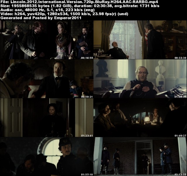 Lincoln 2012 International Version 720p BluRay H264 AACRARBG 5f1e8d633ce8846176eaf01580f3c40c