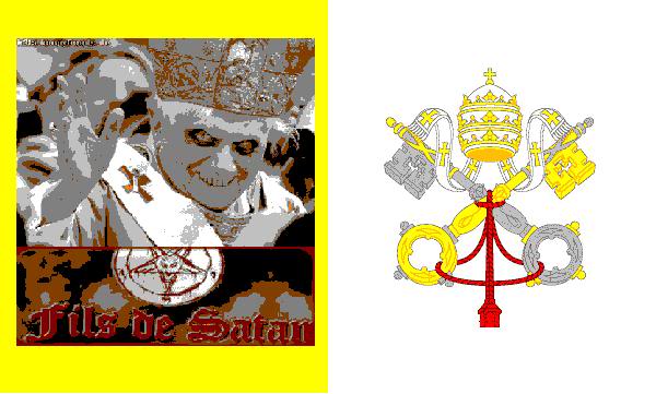 LE PAPE, LE VATICAN & LE NOUVEL ORDRE MONDIAL - Page 5 VATICAN_drapeau_papefilsdesatan