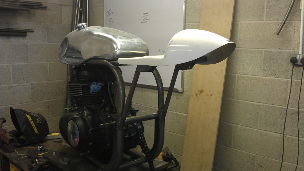 home made norton frame to take the new triumph engine  IMAG1080