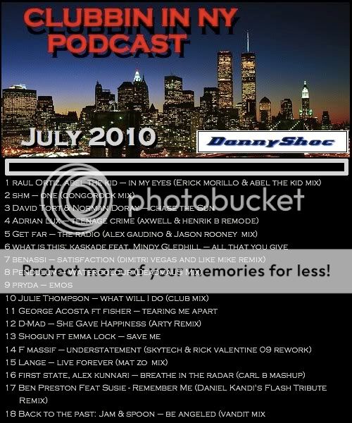'Clubbin in NY' July podcast now on itunes!!! CLUBBIN2010PLAYLISTjuly
