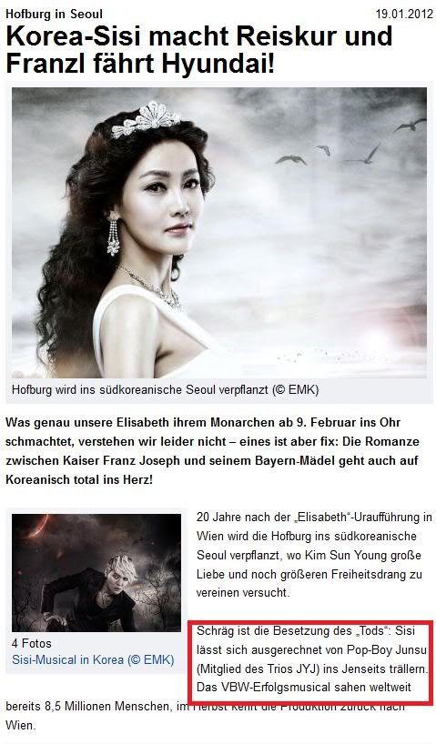 [INFO][21.01.2012] Vở nhạc kịch Elisabeth và JYJ Junsu nổi bật trên .. Junsuelisabeth