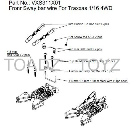 [New]Barre Anti-Roulis ERevo/Slash/Rally 1/16 par Hot Racing SwayBarFront