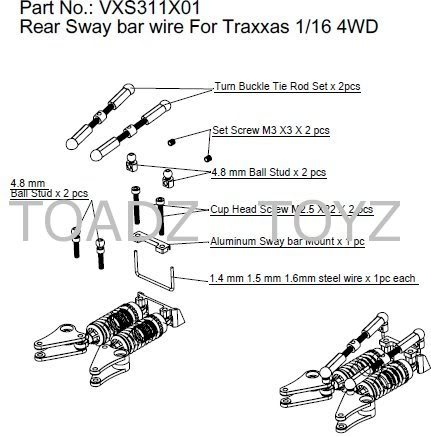 [New]Barre Anti-Roulis ERevo/Slash/Rally 1/16 par Hot Racing SwayBarRear