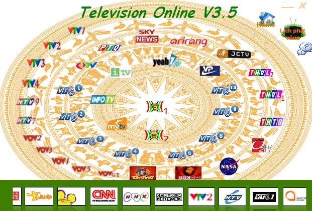 TelevisionOnlineV3.5 phần mềm xem tivi trực tuyến  Tv35