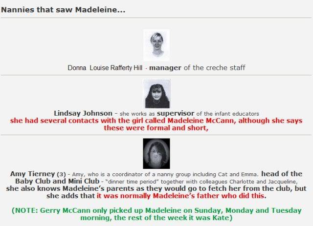 McMINUTES VIDEO: When was the last time ANYONE saw Madeleine? (Apart from T9) NanniesthatsawMadeleine-1