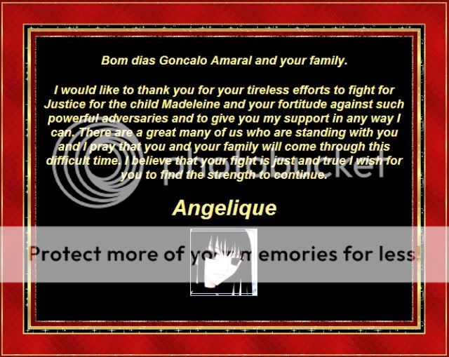 Video Message Support for Goncalo Amaral: Add your personal message Angelique