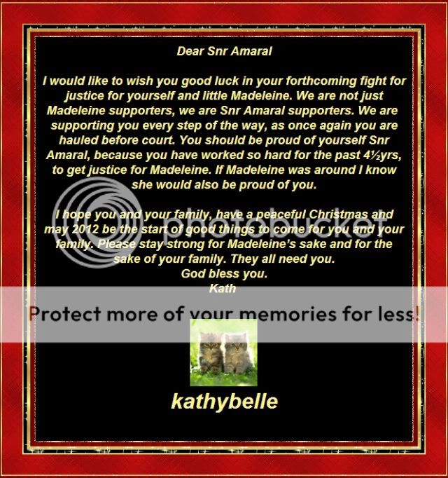 Video Message Support for Goncalo Amaral: Add your personal message Kathybelle