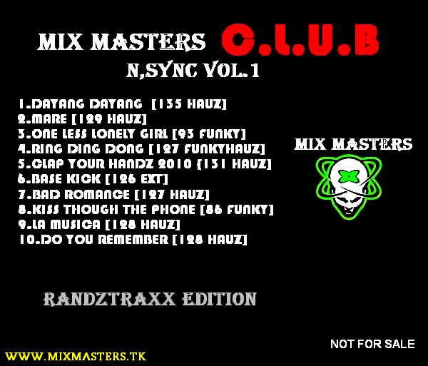 MIX MASTERS N,SYNC VOL.1 RANDZTRAXX EDITION MIXMASTERSNSYNCVOL1