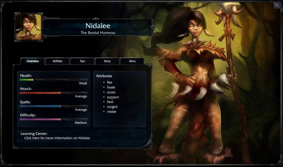 League Of Legends Inedito: Todos los Heroes Nidalee