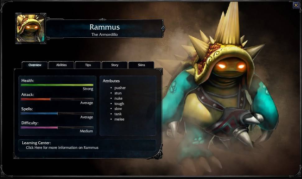 League Of Legends Inedito: Todos los Heroes Rammus