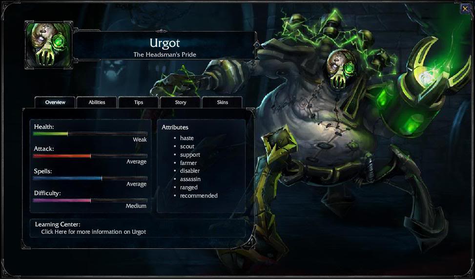 League Of Legends Inedito: Todos los Heroes Urgoth