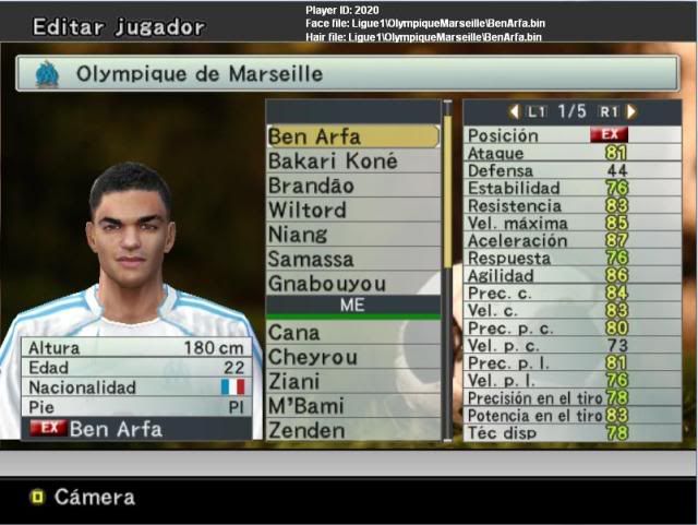 Ben Arfa;22;SD,EX,MP,VOL;85 BenArfa