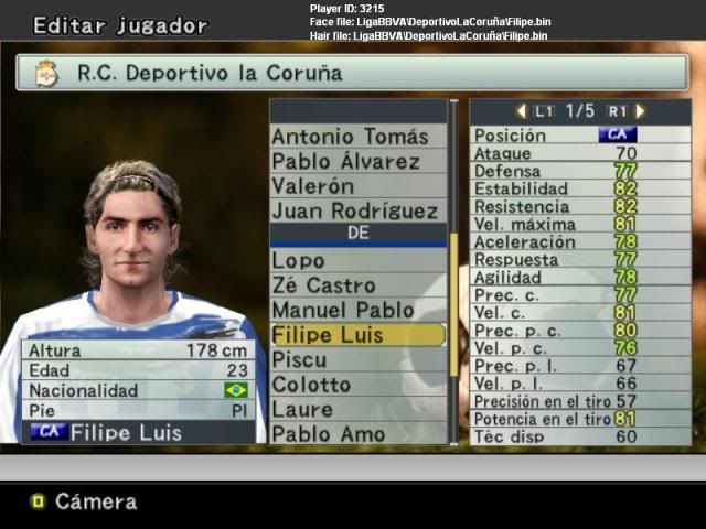 Filipe Luis;23;CA,CCD,VOL;85 FilipeLuis