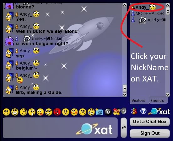 How to change your XAT nickname. (With Screenshots) ChatBoxPreviewstep1